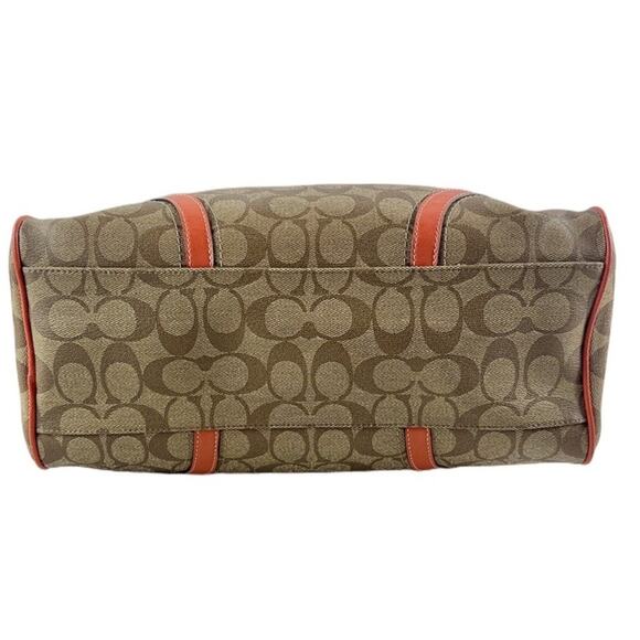 COACH-F18918-PEYTON-SATCHEL KHAKI/ORANGE‎ - Picture 6 of 8